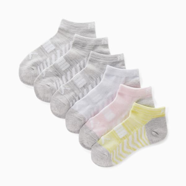 Girls' Non Terry Low Cut Socks [6 Pack], LT PASTEL PINK, extralarge